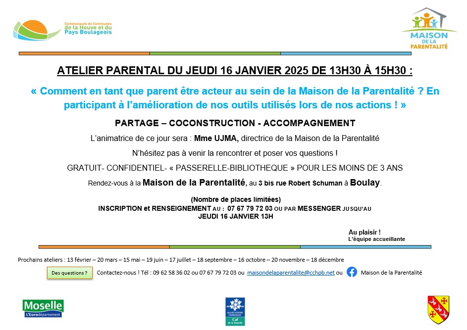 CCHPB affiche atelier parental 16 01 2025